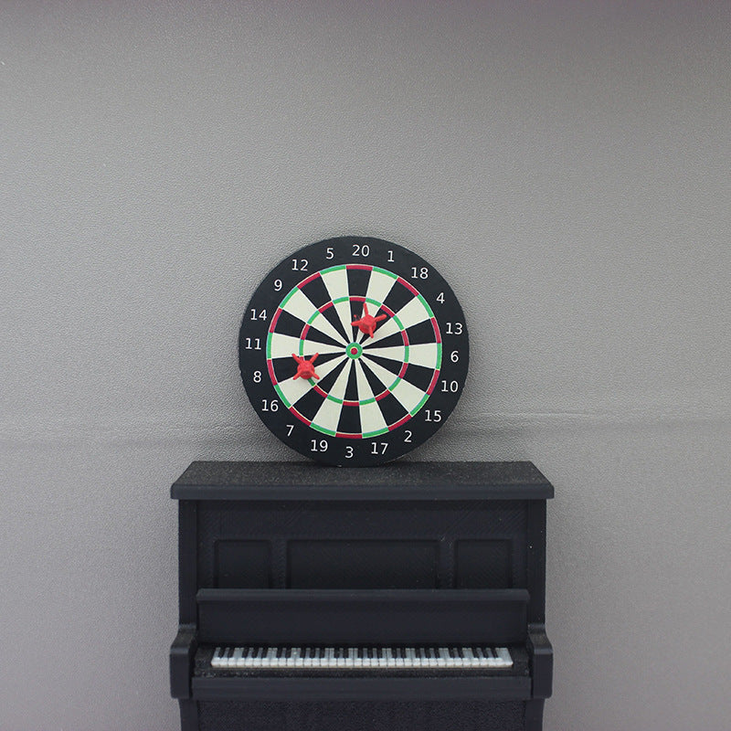 1:12 Scale Dartboard Model with Scoring Zones for Dollhouse Decor