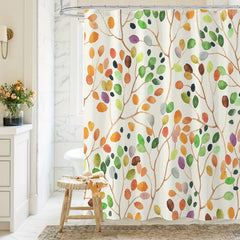 Plants Print Shower Curtain Waterproof Decorative Bathroom Accessories