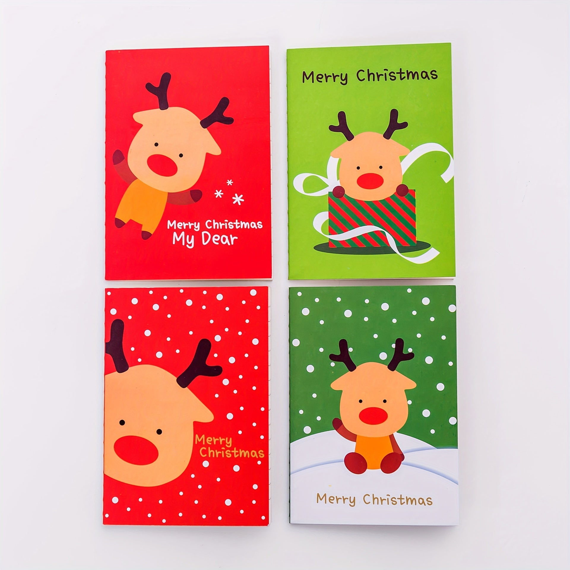 8pcs Christmas Pocket Notepads Cartoon Small Student Stationery