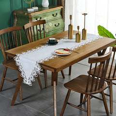 Polyester Lace Embroidery Table Runner Solid Table Cover