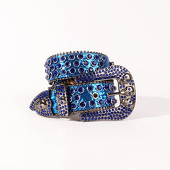 Skull Metal Buckle Belt Bling Rhinestone Western Belt
