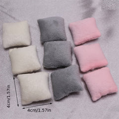 Polyester Dollhouse Pillow Set Plush Toy House Decor Mini Bedroom Scene Sofa Mod