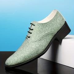 Men's Star Print Oxford Shoes Lace-up Front Dress Shoes