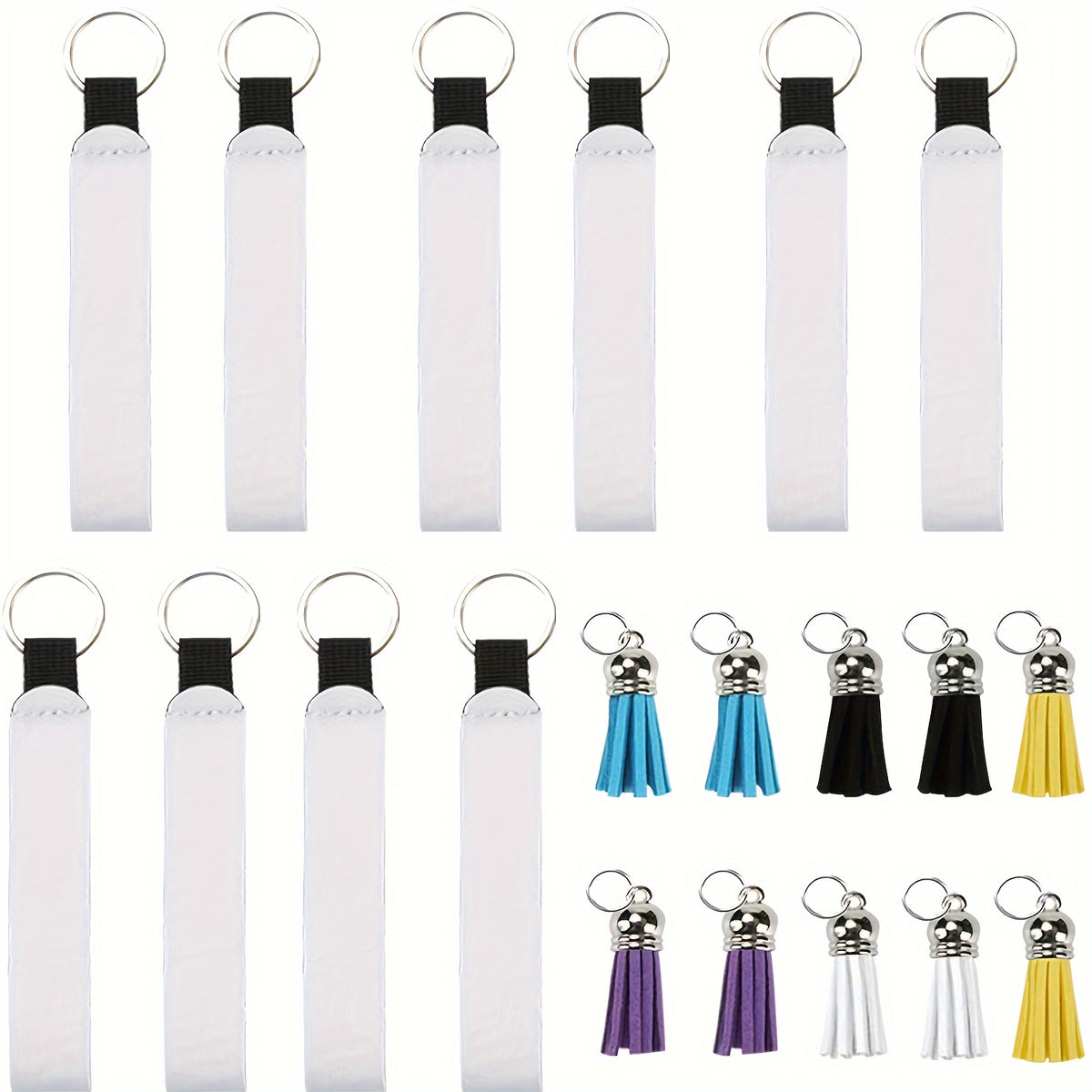 20 Pcs Blank Diving Material Keychain Wristband for DIY