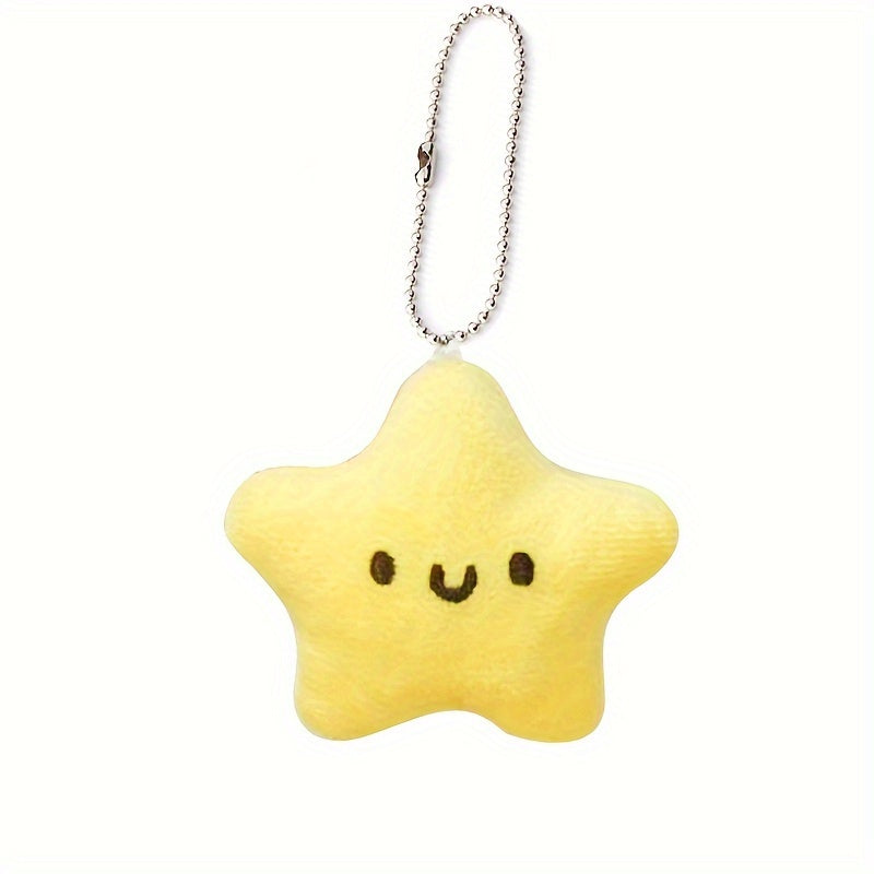 Star Plush Toy Doll Keychain Soft Backpack Decor Accessory