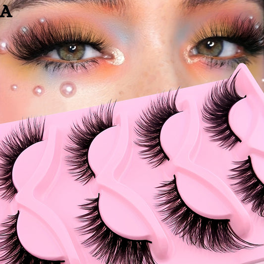 5 Pairs Cat Eye Lashes Natural Imitated Faux Mink False Eyelashes