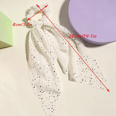4pcs Polka Dot Hair Scarf Scrunchies Satin Silk Bowknot Hair Bands