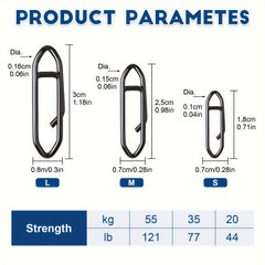 20pcs Stainless Steel Fishing Snap Clip Quick Lure Connector Accessories