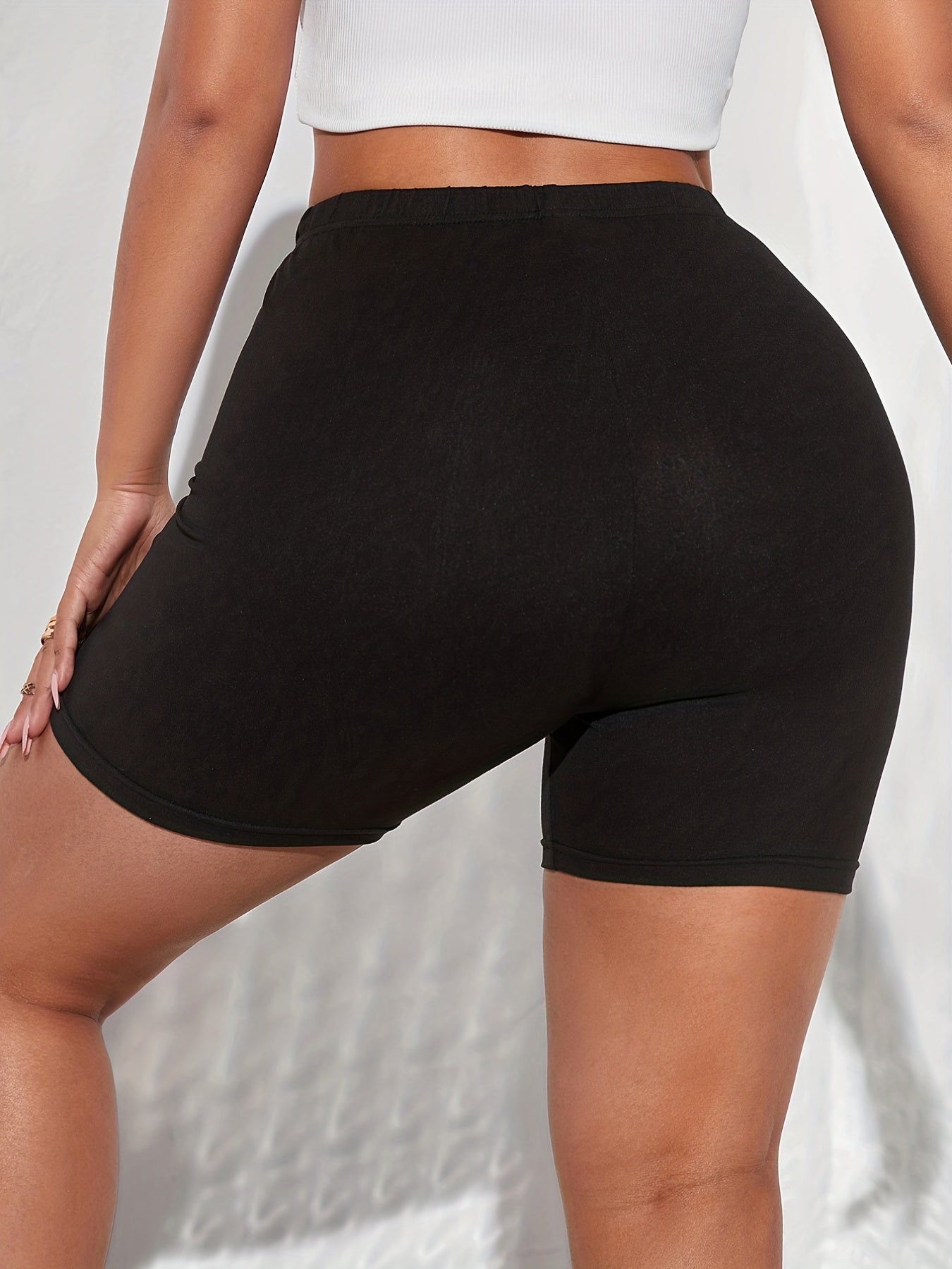 Blessed Print Biker Shorts High Waist Skinny Casual Short Leggings