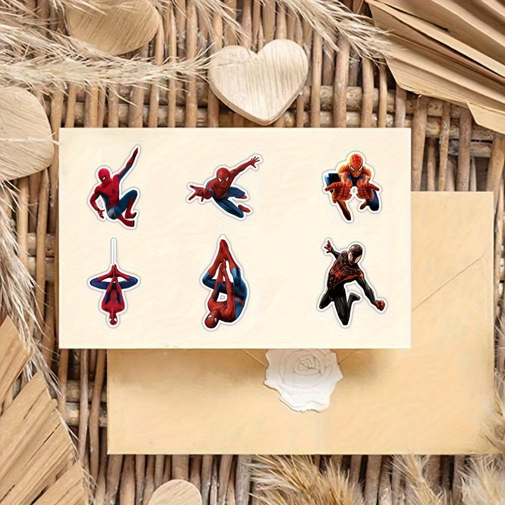 50pcs Spider Man Waterproof Stickers Mixed Colors DIY Superh