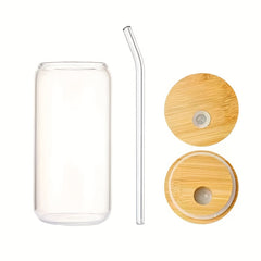 Smiley Face Glass Cup Set with Lid & Straw Holiday Gift