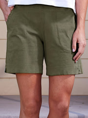  Solid Split Shorts w/ Pockets