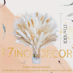 Natural Pampas Grass Bouquet Dried Floral Arrangement Table Wedding Rustic Decor
