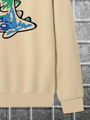 Dinosaur Print Men's Graphic Sweatshirt Loose Pullover