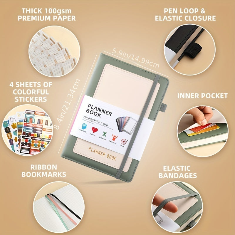 Planner Efficiency Handbook Weekly Monthly Schedule Strap Stickers