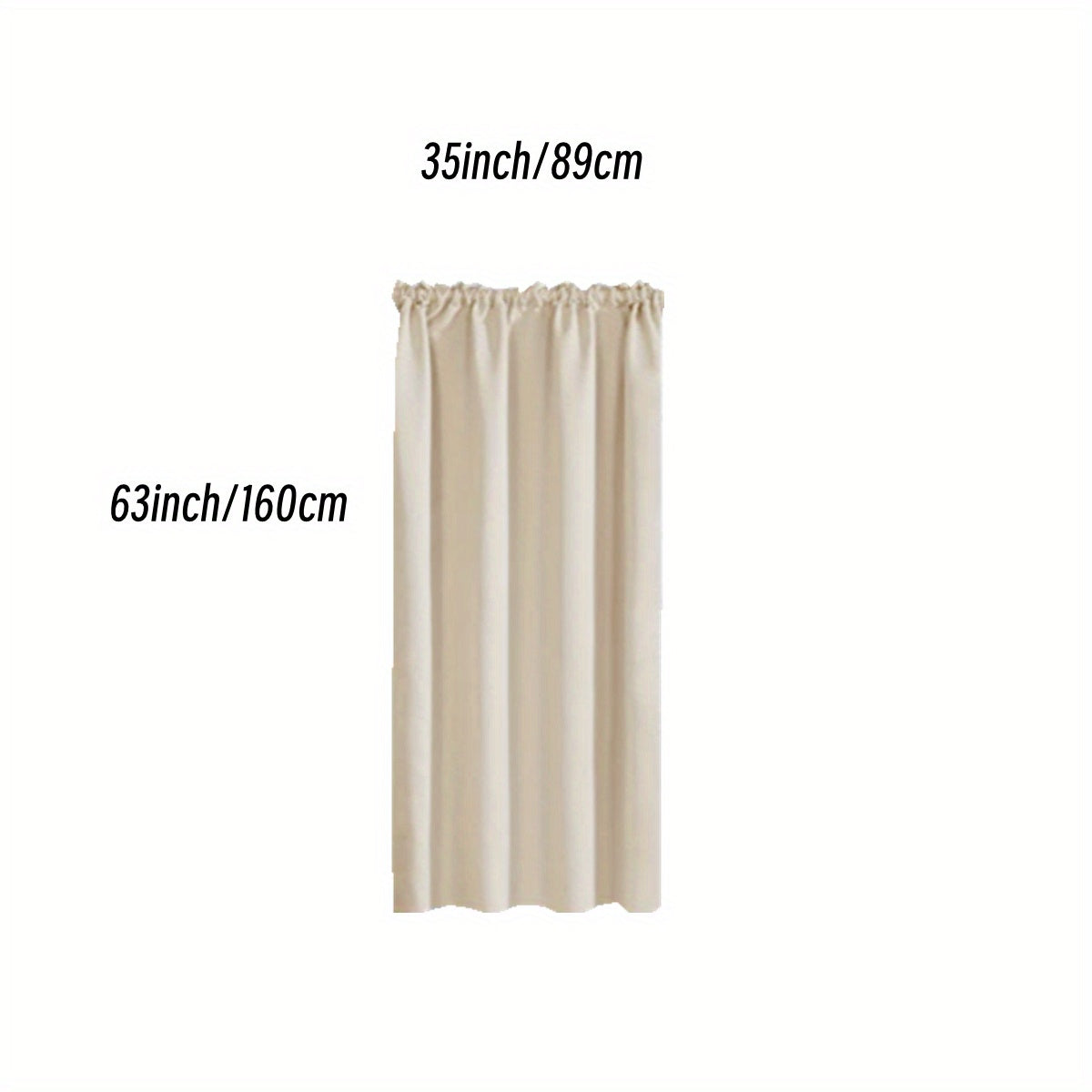 Heat & Sound Insulating Polyester Rod Pocket Curtain for Bedroom & Balcony