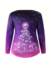 Star Christmas Tree Print Top & Leggings Set