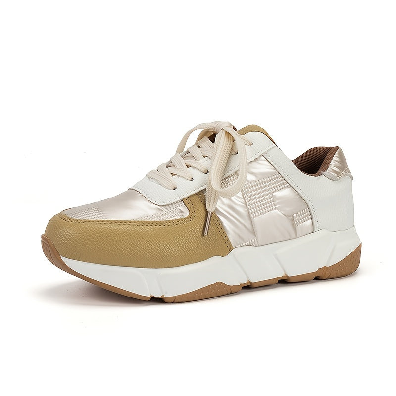 Colorblock Low Top Lace-Up Casual Shoes for Women