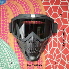 Skull Mask with Reflective Goggles for Halloween & Horror Party