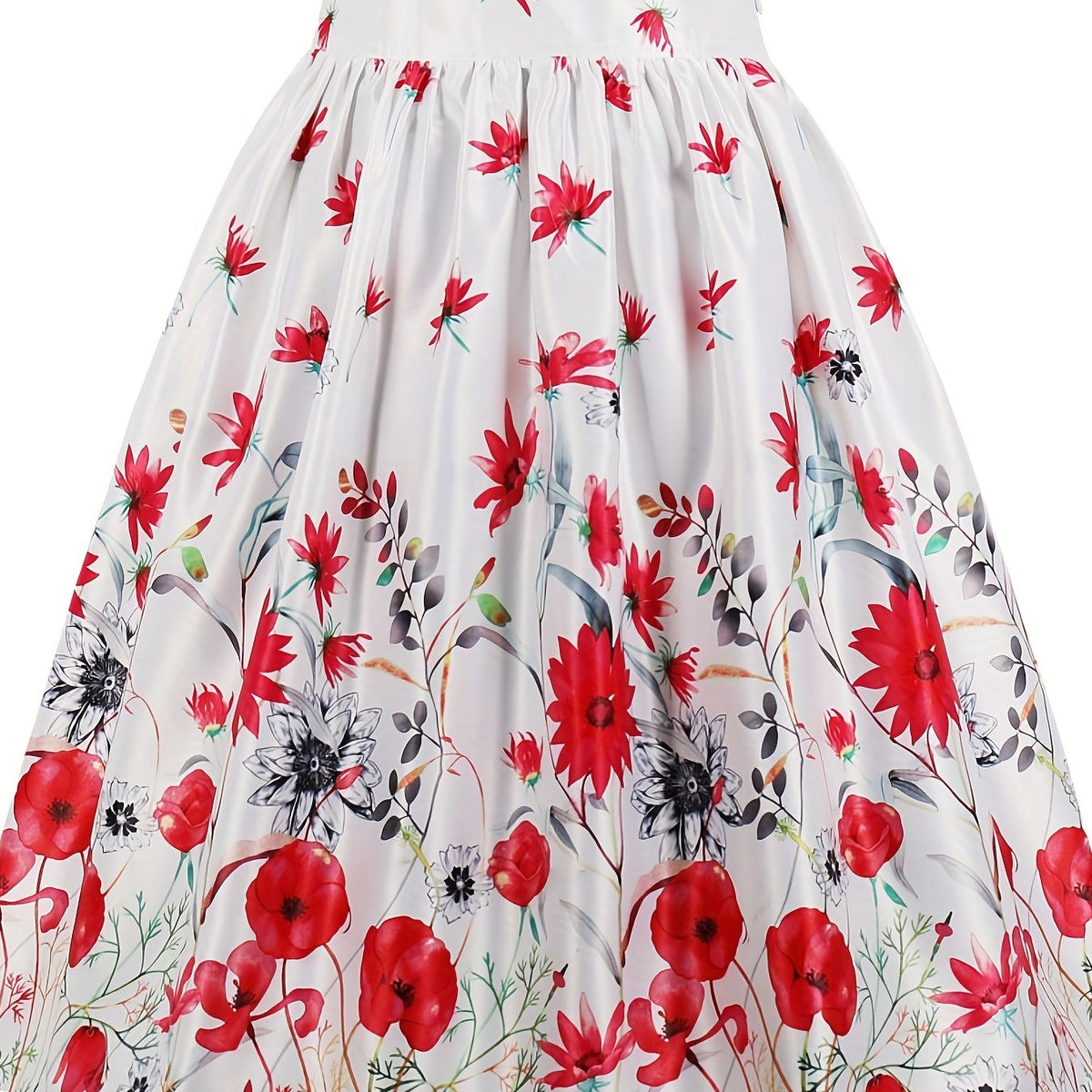  Floral Print High Rise A-line Skirt