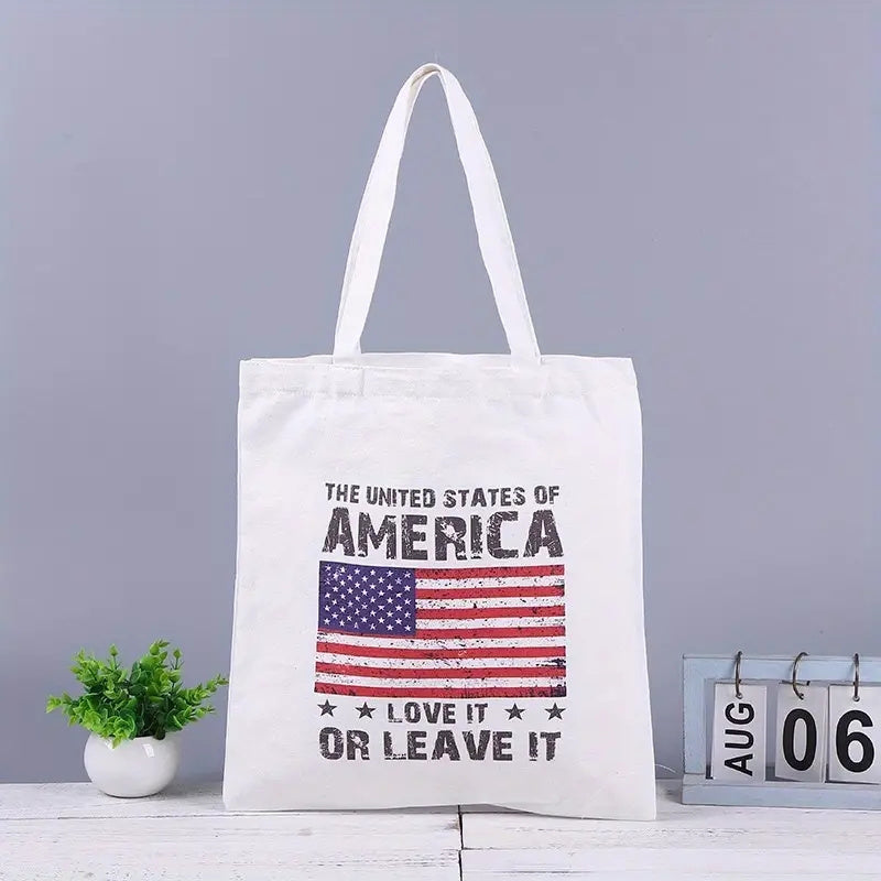 Flag Pattern Canvas Shoulder Bag