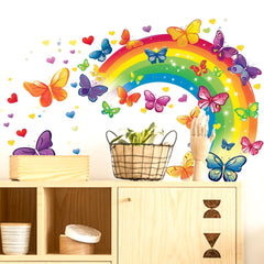 Rainbow Arch Butterfly Heart Star Wall Decal Sticker