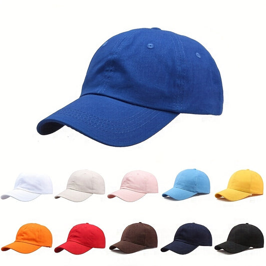 Vintage Solid Cotton Adjustable Baseball Cap for Outdoors