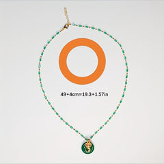 Handcrafted Simulated Jade Peacock Pendant Necklace - Good Luck Gift
