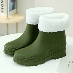Women's Elastic Ankle Booties Mid Heel Chelsea Boots