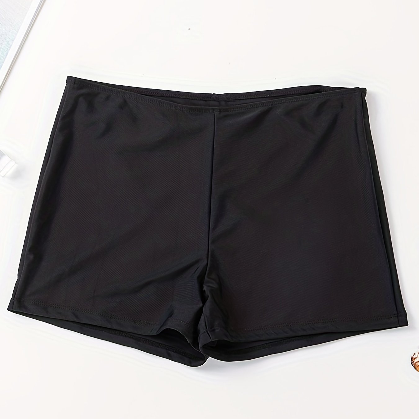 Solid Stretchy Swim Suit Bottoms Elastic Waistband Boxer Trunks