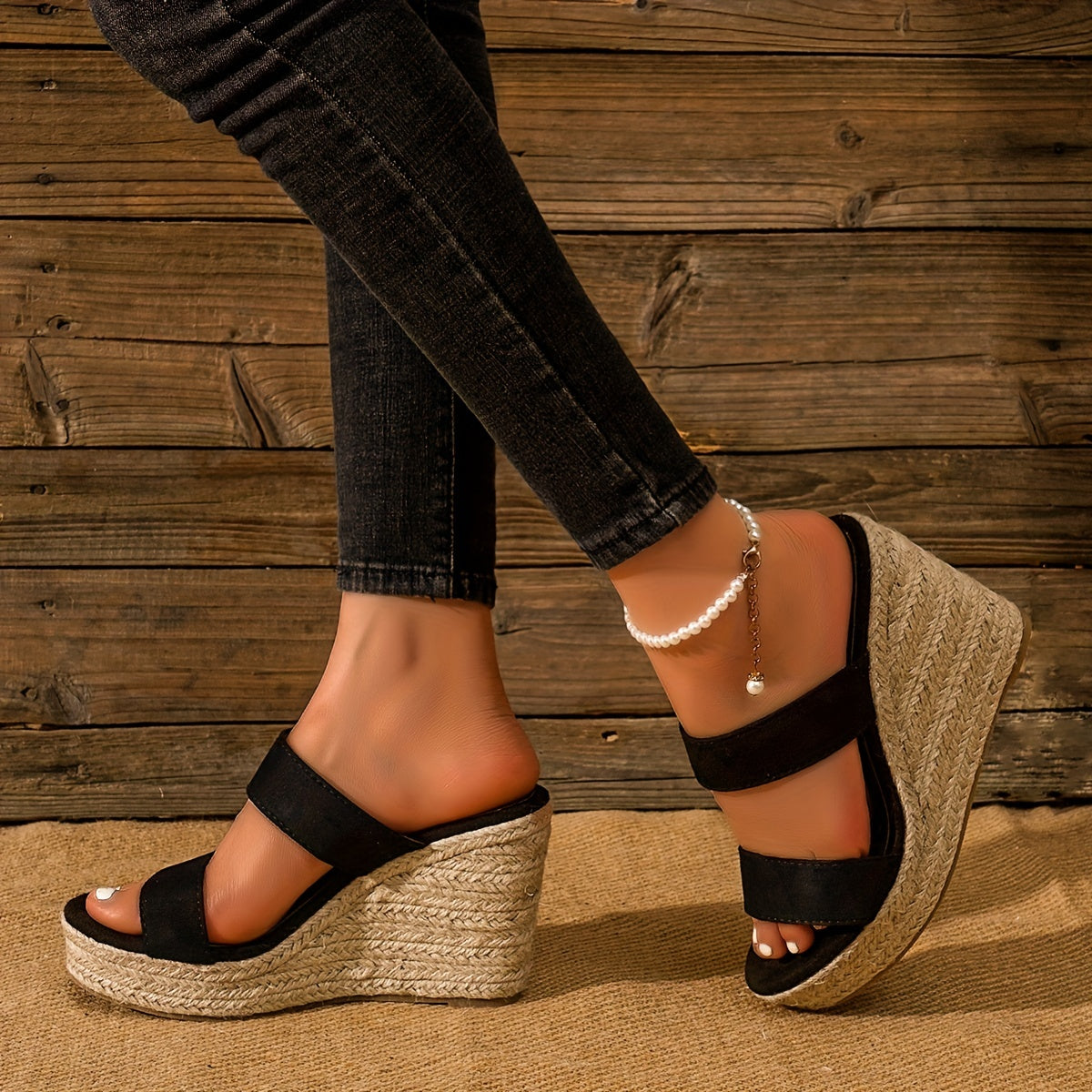 Women's Espadrille Wedge Sandals Open Toe Platform Heels