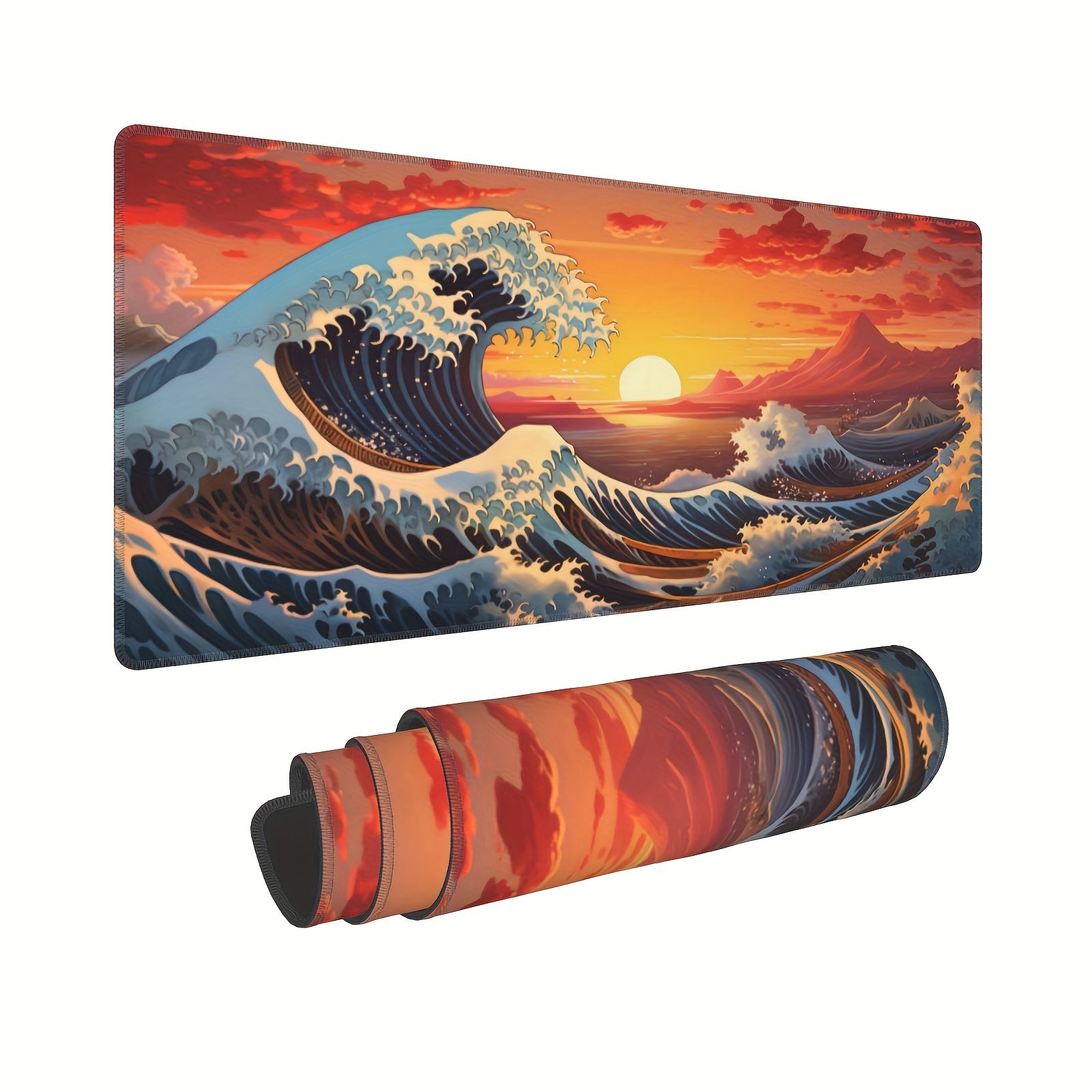 Japan Sea Waves Sunset XL Gaming Mouse Pad