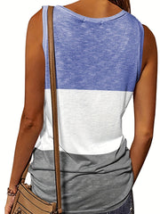 Casual Zip V-Neck Tank Top Women
