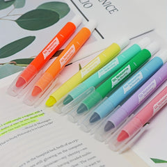 8pcs Neon Gel Highlighter Pens No Bleed No Smear