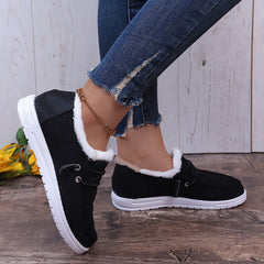 Women's Non-Slip Thickened Sneakers Low Top Warm Sport Shoes