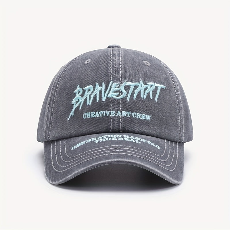 Vintage Letter Embroidery Baseball Cap Washed Distressed Dad Hats