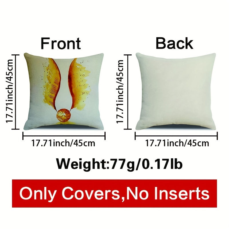 4pcs Assorted Printed Linen Throw Pillow Covers