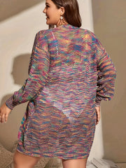  Rainbow Lantern Sleeve Cardigan