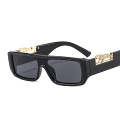 Leopard Decoration Square Frame Retro Sunglasses