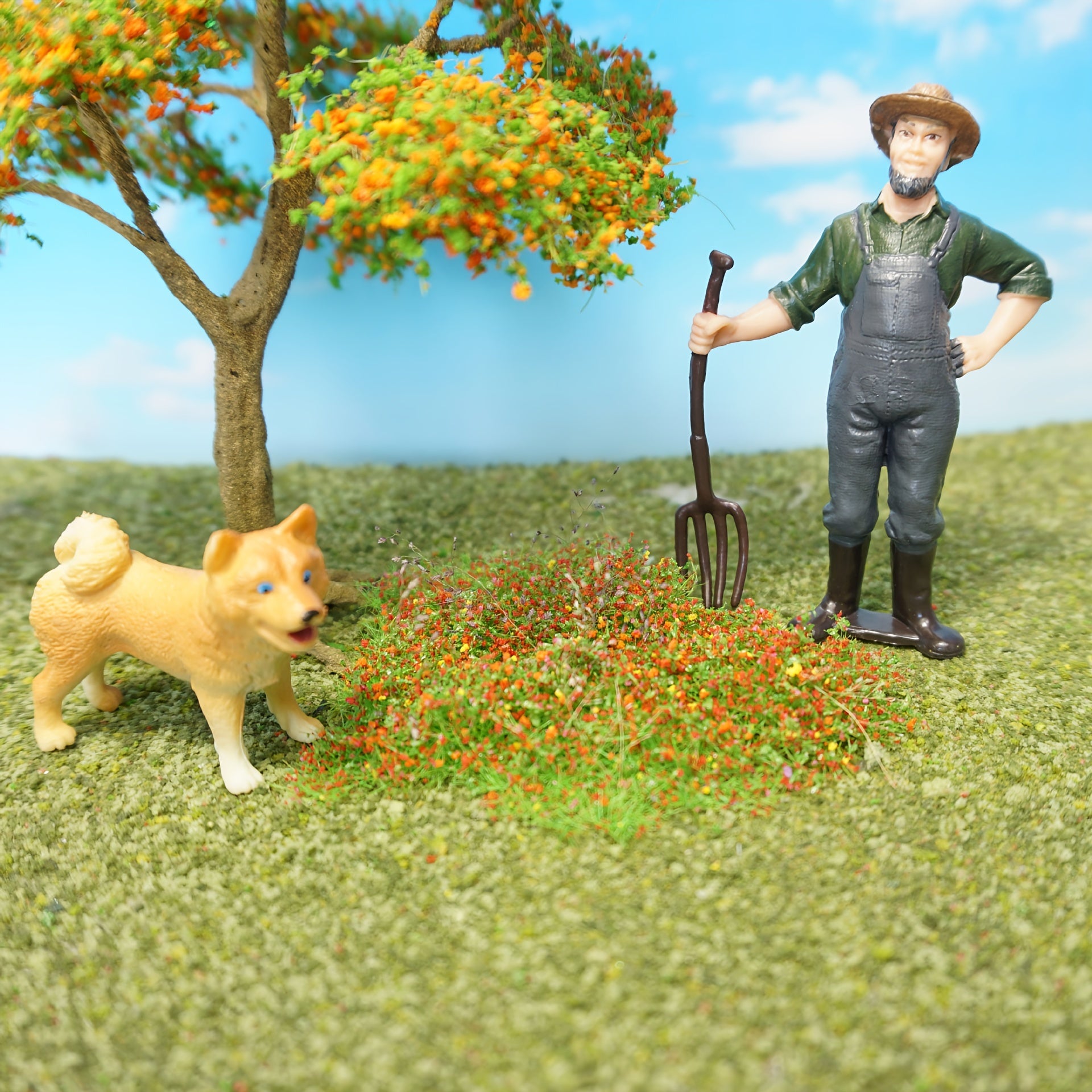 Miniature Wildflowers Grass Pile Bush Vegetation Model for Diorama Scene