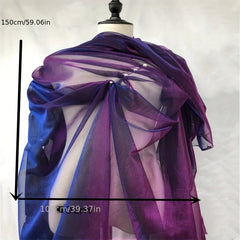 Purple Laser Hollow out Mesh Lace Fabric for Bridal Party