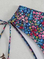  Ditsy Floral Ruffle Trim Bikini Set