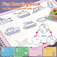 Set of 4 Reusable Drawing Books for Writing Practice - Ages 4+
