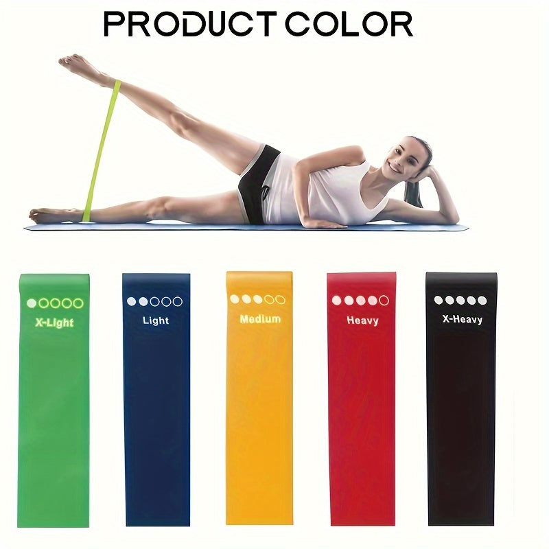 5pcs TPE Elastic Resistance Bands for Yoga Exercise & Stretching
