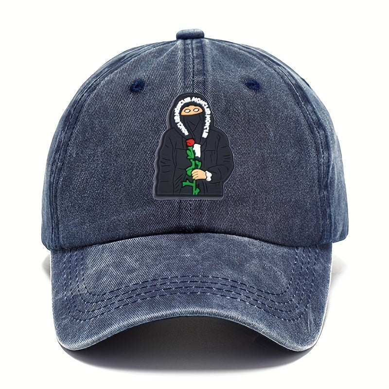 Cartoon Retro Letter Embroidered Sunscreen Baseball Cap