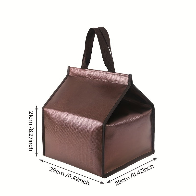 Brown Coffee Cake Insulation Bag Large Capacity Refrigerated Soft Cooler