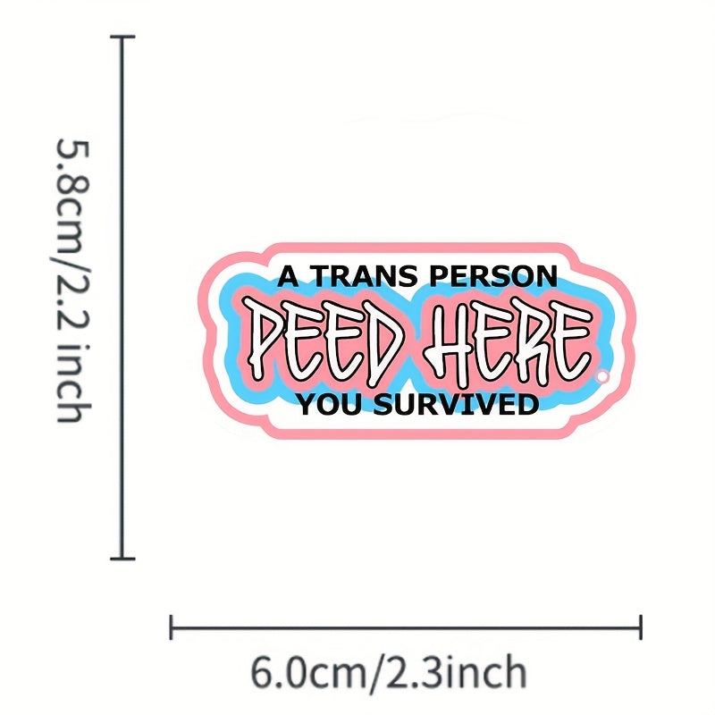 15pcs Transgender Survived Stickers - Reusable PVC Adhesive Durable & Waterproof