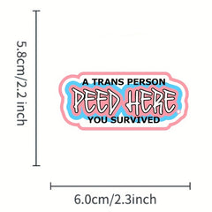 15pcs Transgender Survived Stickers - Reusable PVC Adhesive Durable & Waterproof