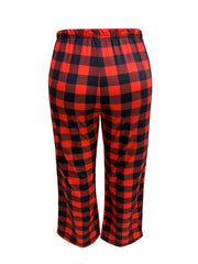  Plaid Print High Rise Loose Trousers