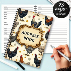 Spiral Address Notebook - Organizer for Home Addresses, Phone Numbers